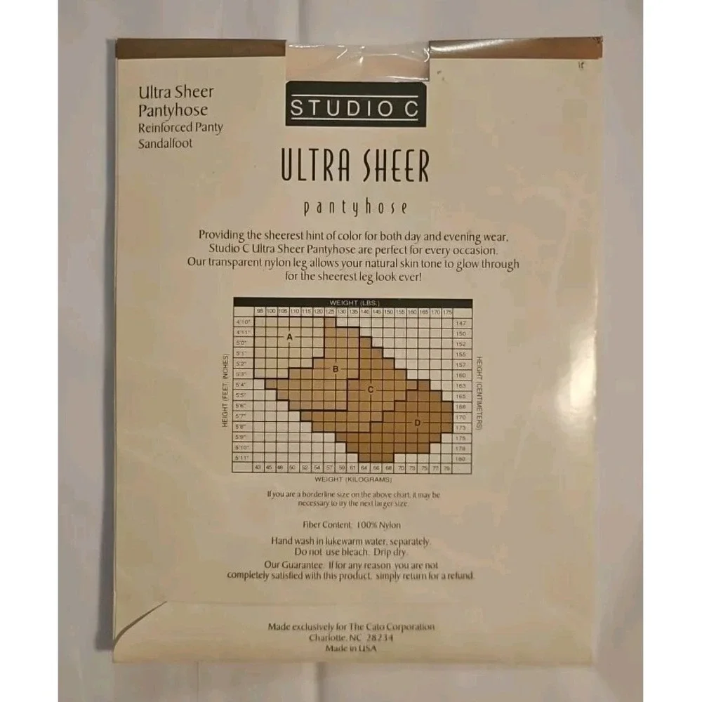 Studio C Ultra‎ Sheer Pantyhose Sandalfoot Pink Size A NEW